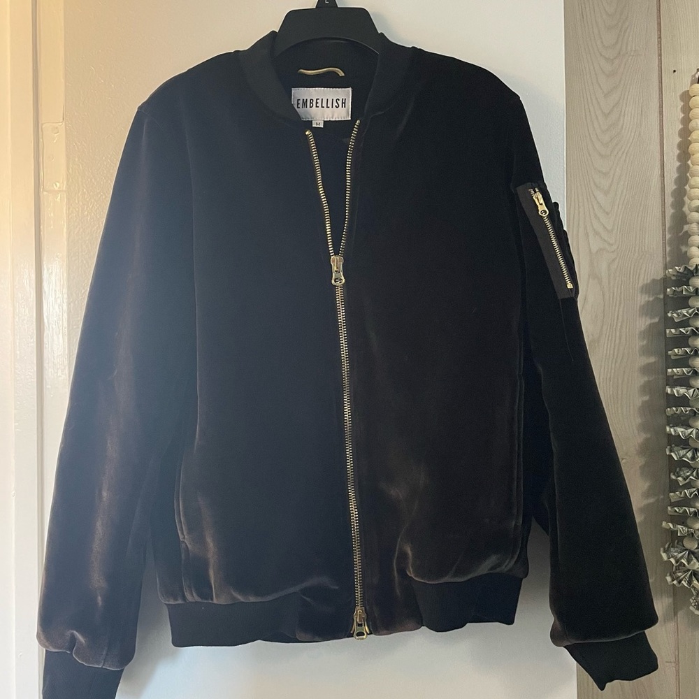 Embellish NYC suede bomber jacket